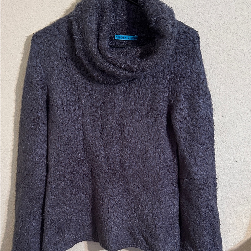 Alice + Olivia Charcoal Cowl Neck Sweater